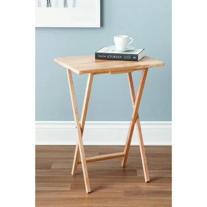 Folding Tray Table - Natural Wood, Compact & Portable